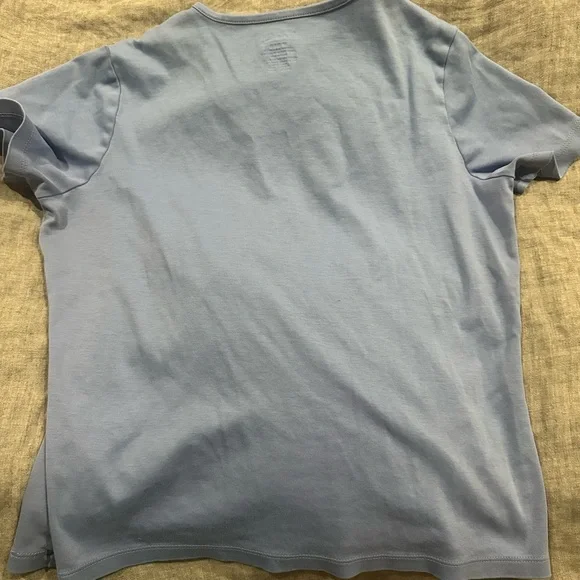 L.L. Bean Blue Cotton T-Shirt - Picture 2 of 4
